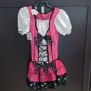 Girls Pink Butterfly Pink  Costume with Polka Dot Accents - Size 8 NWT